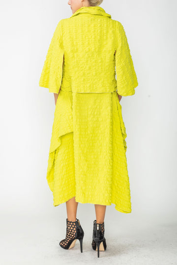 Acid Bubble Check Ruffle Open Jacket